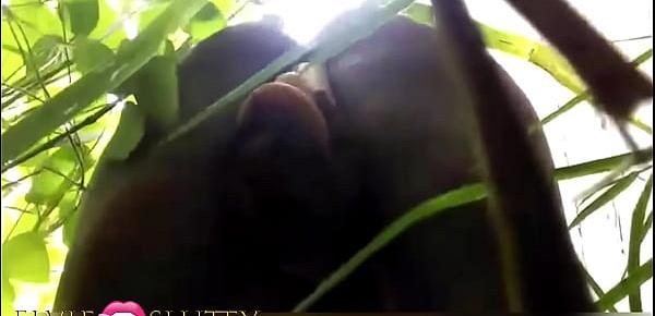  Dildo pounding on the grass